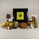 Punta Clara Kitchen gift box with assorted pecan candies, divinity, jelly, jam, bourbon balls, and pralines