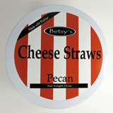 Betsy's Cheese Straws Pecan in 12 ounce round tin